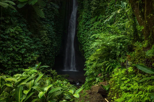 Paisagem Cachoeira Bela Cascata Leke Leke Escondida Bali Cenário Tropical — Fotografia de Stock