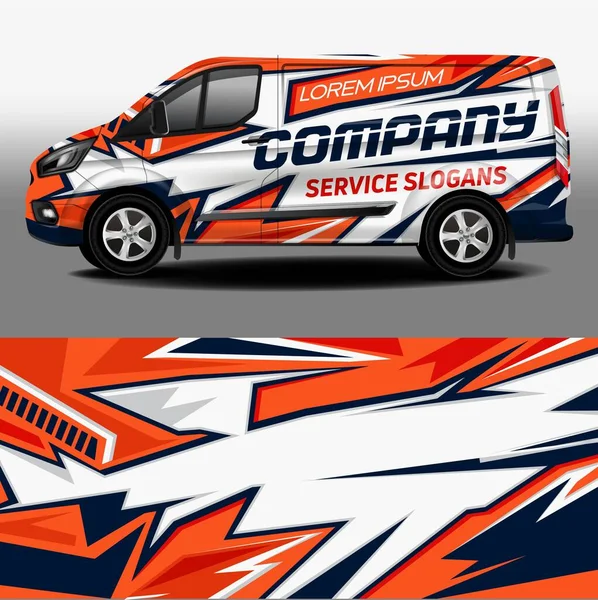 Desenho Vetorial Van Livery Autocolante Carro Desenvolvimento Design Carro Para — Vetor de Stock