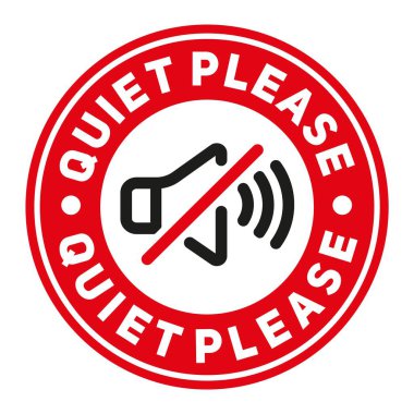 Sessiz lütfen beyaz arkaplanda kırmızı işareti yönlendir