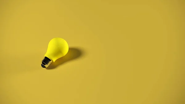 亮黄色背景的灯泡 简约的概念 聪明的概念 孤立的灯 说明情况 — 图库照片