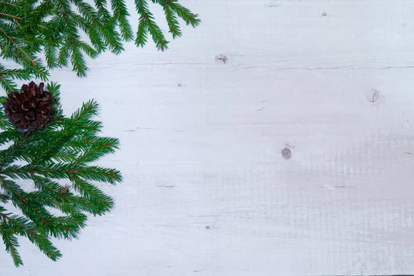 어두운 푸른 크리스마스 배경에는 전나무 가지들이 석판이나 돌등에 놓여져 있다.. — 스톡 사진