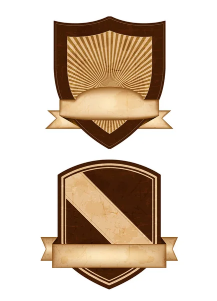 Etichette Vintage Set Nastri Badge Banner Etichette Elementi Design Vettoriale — Vettoriale Stock