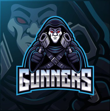 Gunner spor maskot logosu tasarım