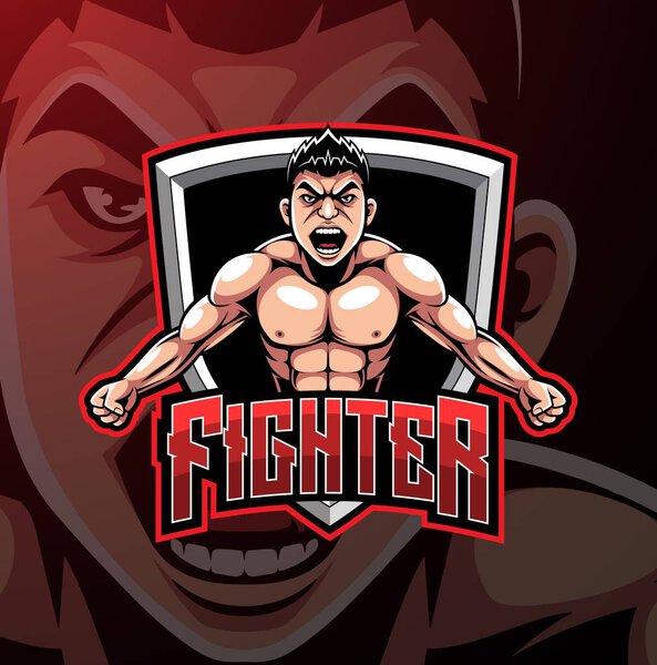 Fighter sport mascot logo design