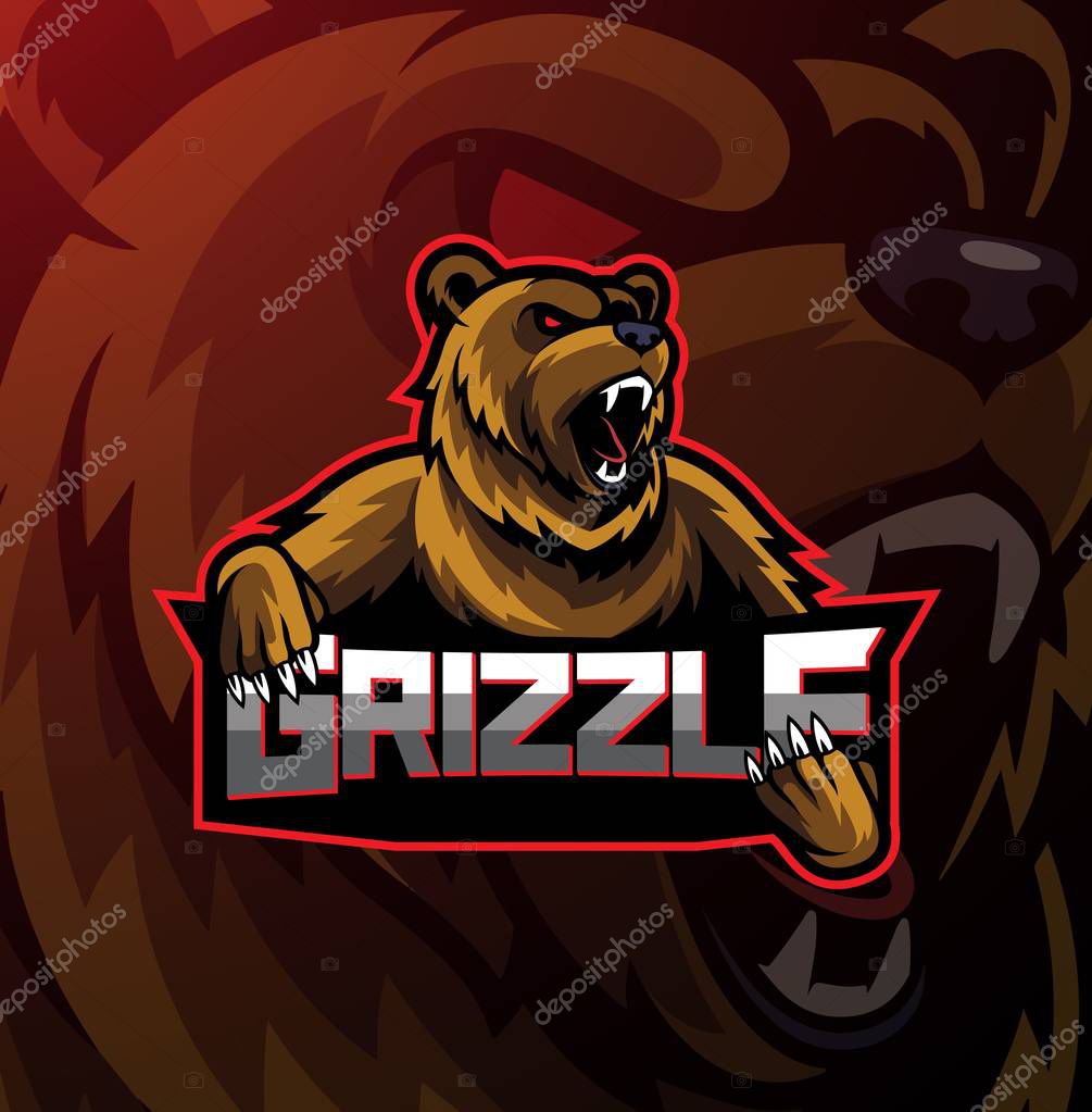 Grizzly sport mascot logo design