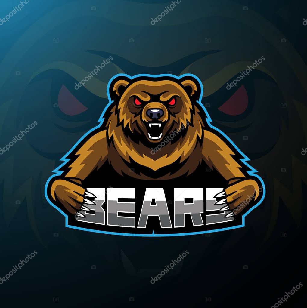 Bear sport mascot logo design