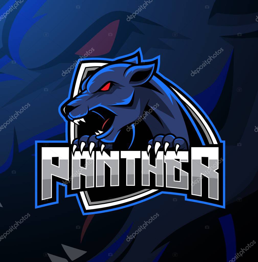 Angry panther mascot logo design