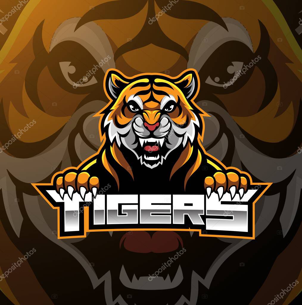 Tiger face mascot logo design