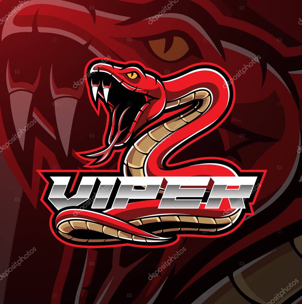 Viper snake mascot logo design