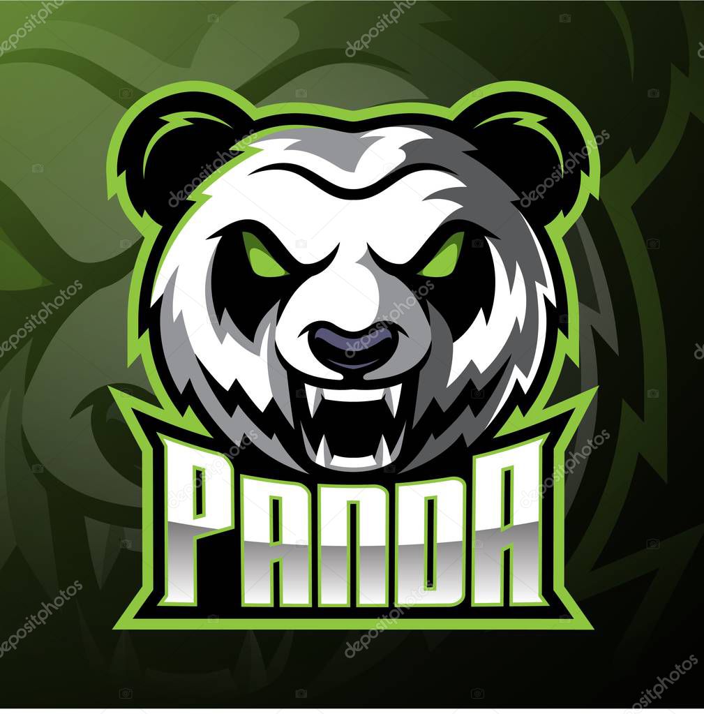 Panda head mascot logo design