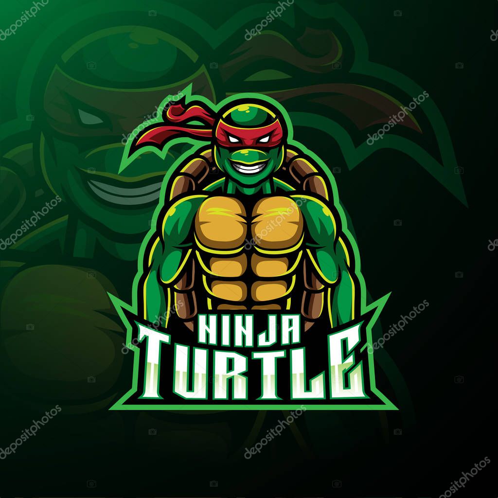 Ninja turtle sport mascot logo design