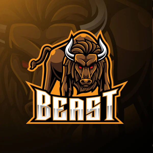 Angry Bull Maskotka Logo Projekt — Wektor stockowy