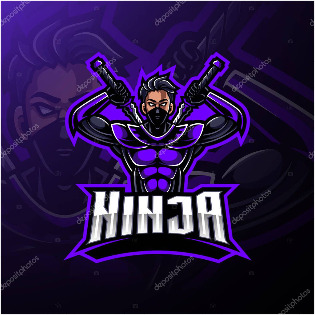Ninja sport mascot logo design