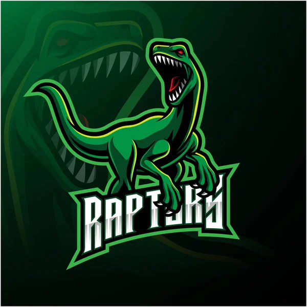 Raptor Sport Mascot Logo Design — Stock Vector