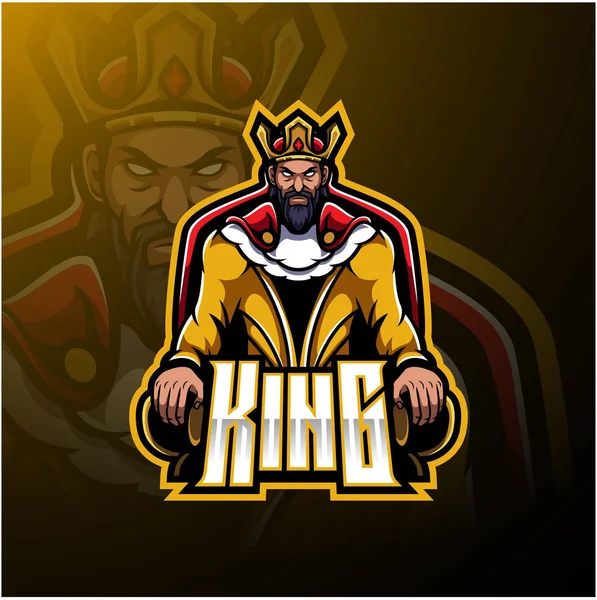 Das König Maskottchen Logo Design — Stockvektor