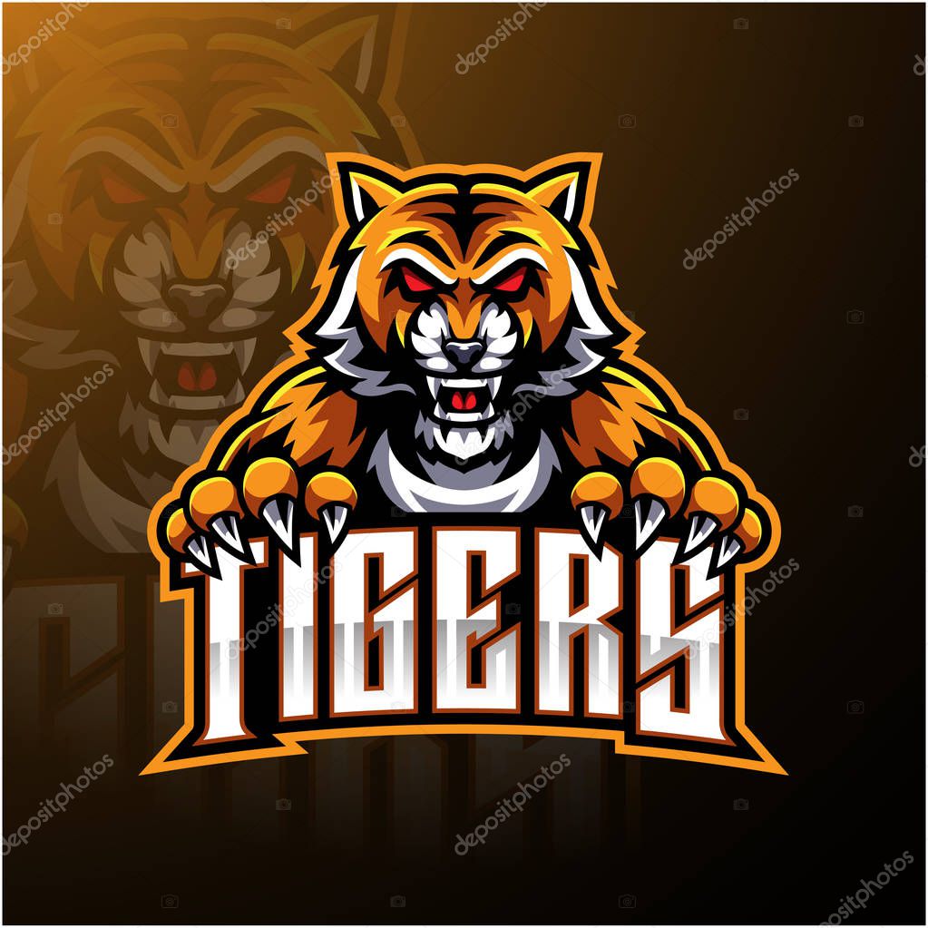 Tiger face mascot logo design