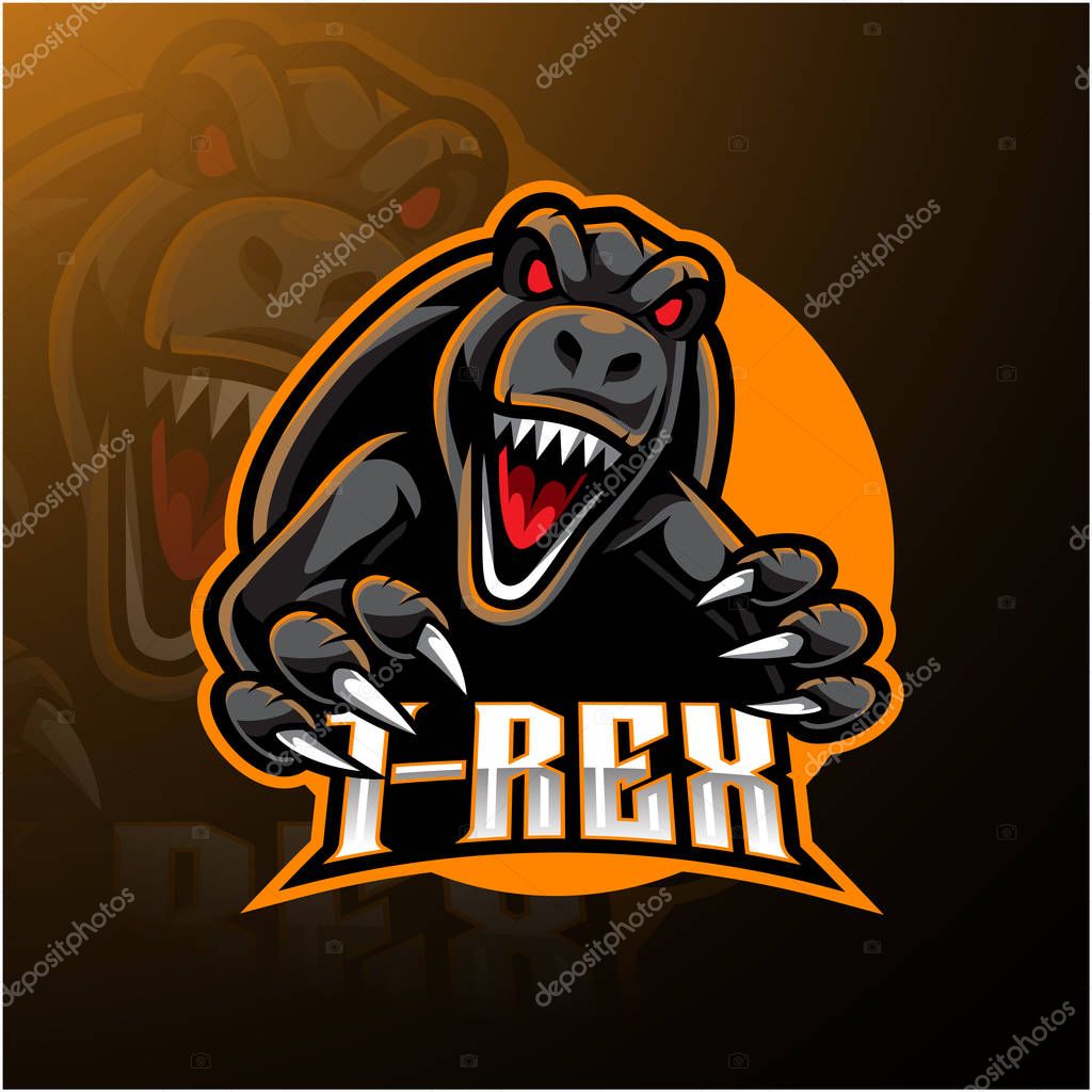 T-rex esport mascot logo design