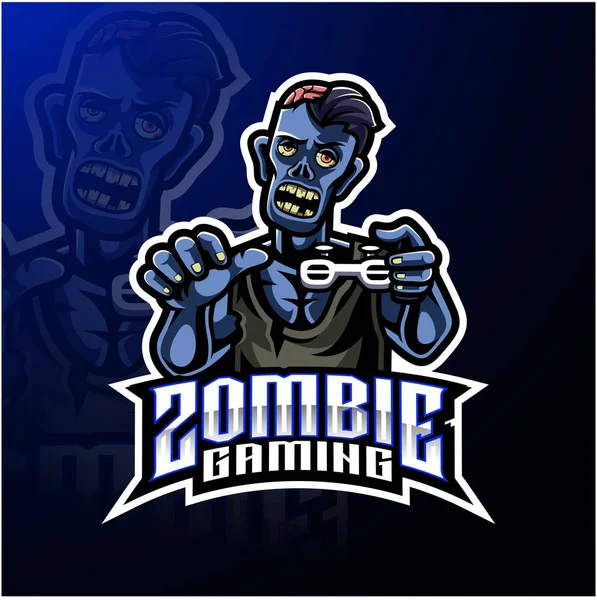 Zombie Diseño Del Logotipo Mascota Muertos Vivientes — Vector de stock