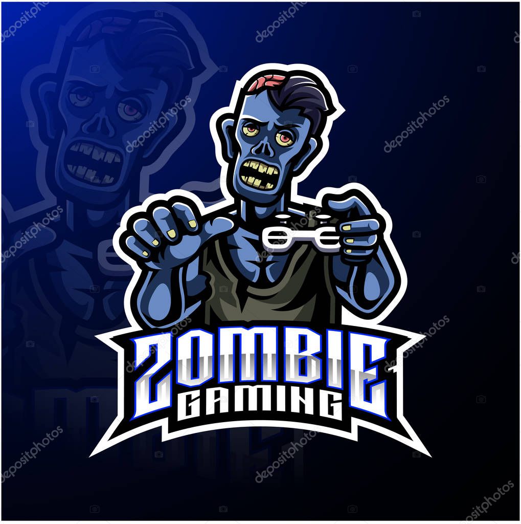 Zombie undead mascot logo design