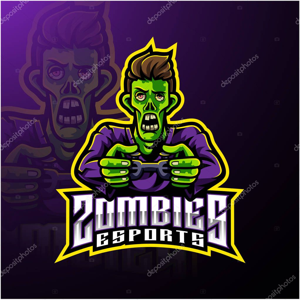 Zombie undead mascot logo design