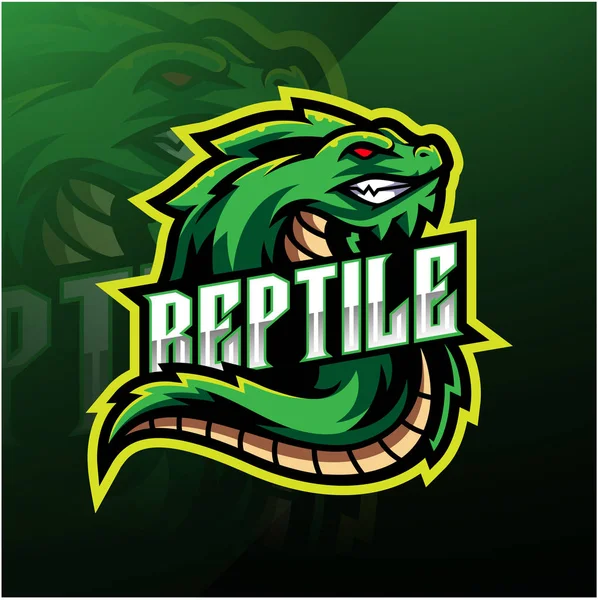 Reptielen Sport Mascotte Logo Ontwerp — Stockvector