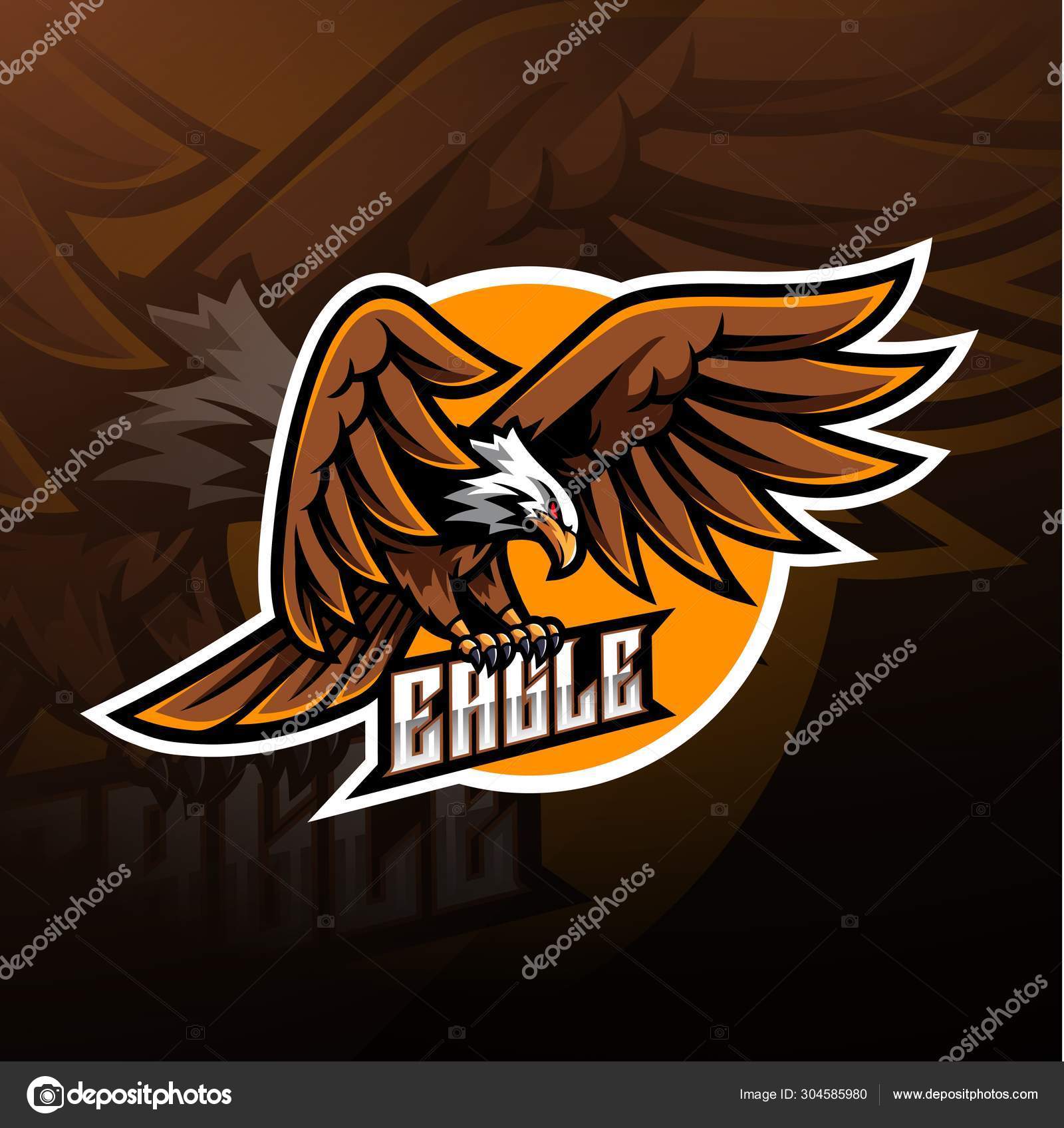 Design de logotipo de mascote eagles esport
