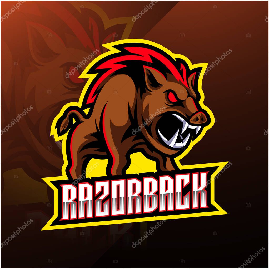 Razorback sport mascot logo design