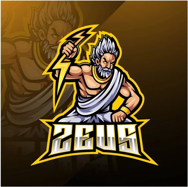 Diseño Del Logotipo Mascota Del Deporte Zeus — Vector de stock