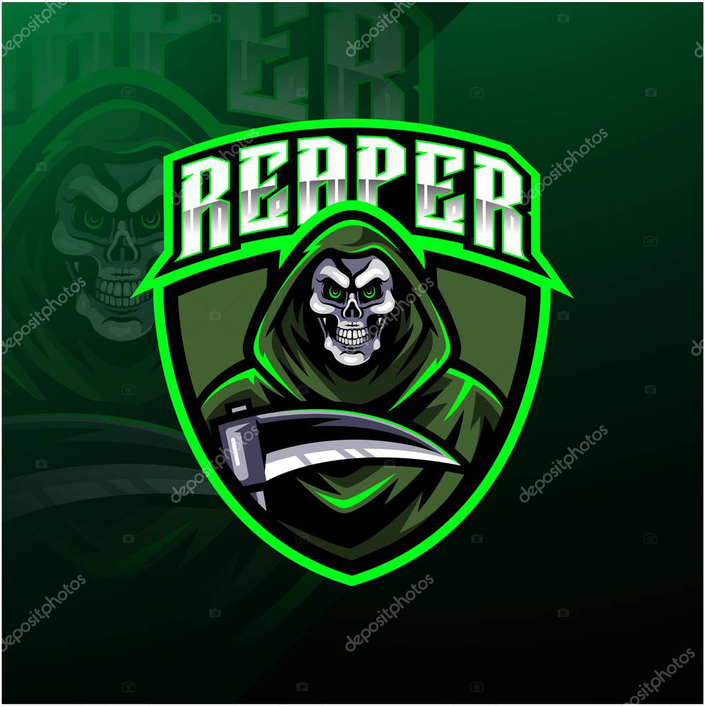Skull reaper logo mascot design