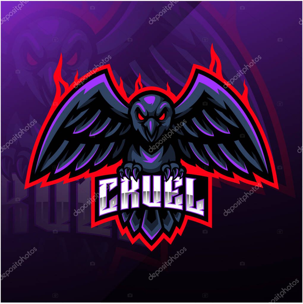 Raven sport mascot logo design