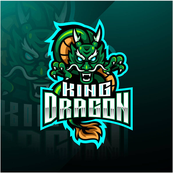 Dragon king mascot logo design