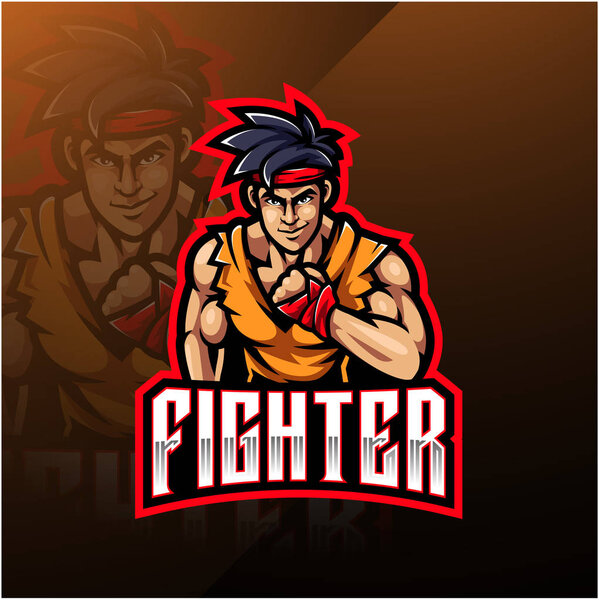 Fighter sport mascot logo design