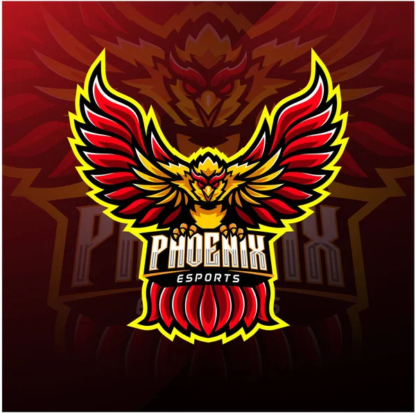 Phoenix Sport Mascotte Logo Ontwerp — Stockvector