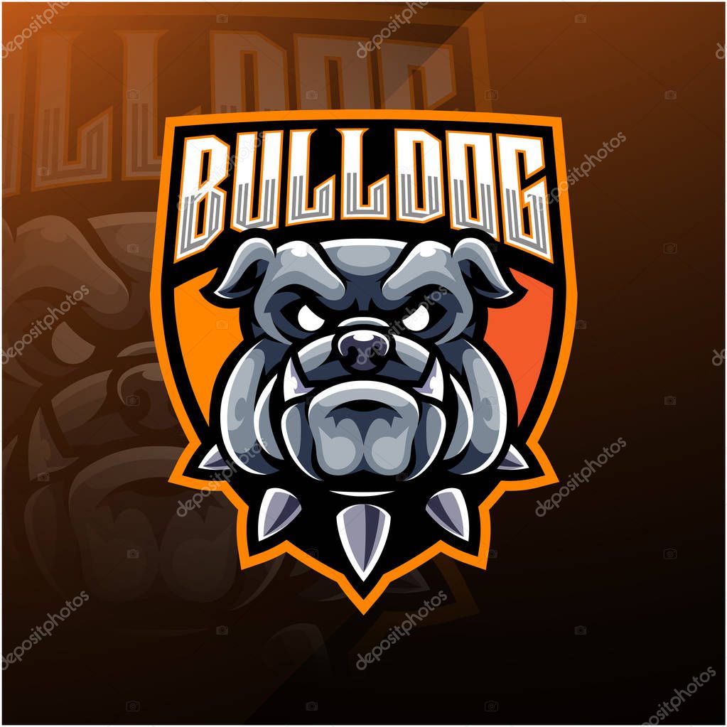 Bulldog Head esport Mascot Logo