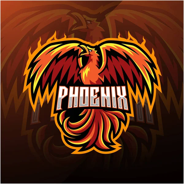 Conception Logo Mascotte Phoenix Sport — Image vectorielle