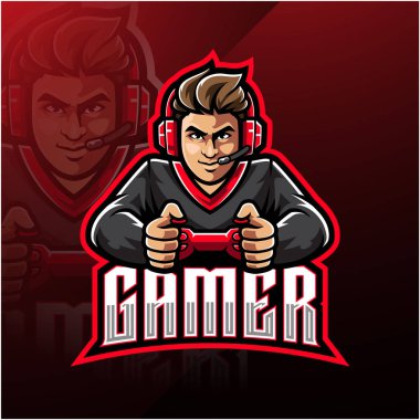 Oyuncu Esport Maskot Logosu Tasarımı