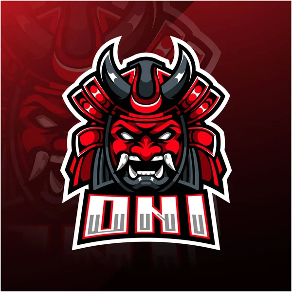 Diseño Del Logo Mascota Oni Esport — Vector de stock