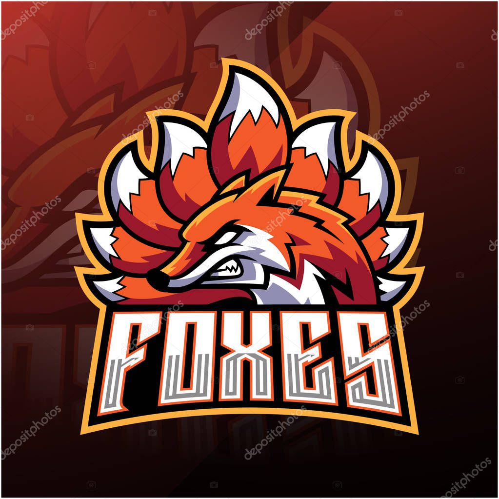 Foxes esport mascot logo design