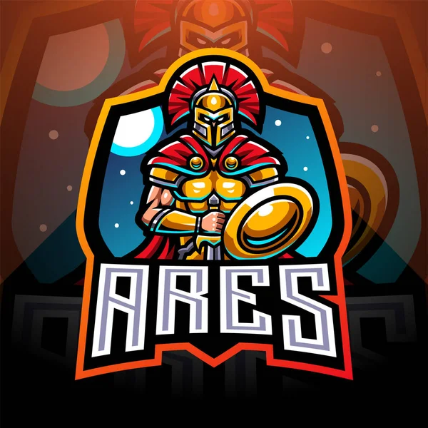 Ares Esport Maskottchen Logo — Stockvektor