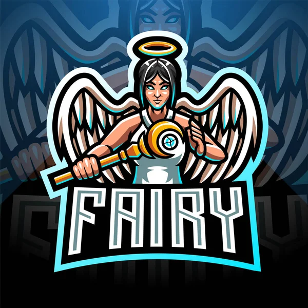 Fairy Esport Maskot Logotyp — Stock vektor