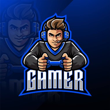Oyuncu esport maskot logosu 