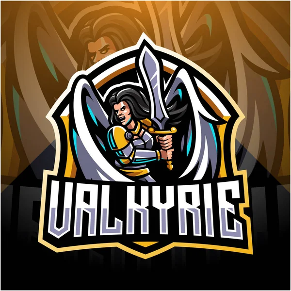 Diseño Del Logo Mascota Del Esport Valkyrie — Vector de stock