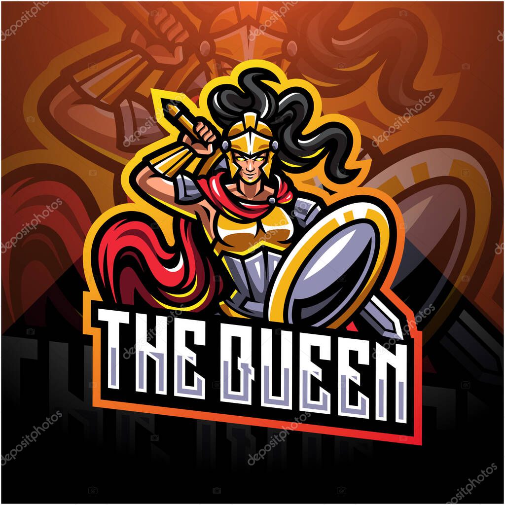 The queen esport mascot logo