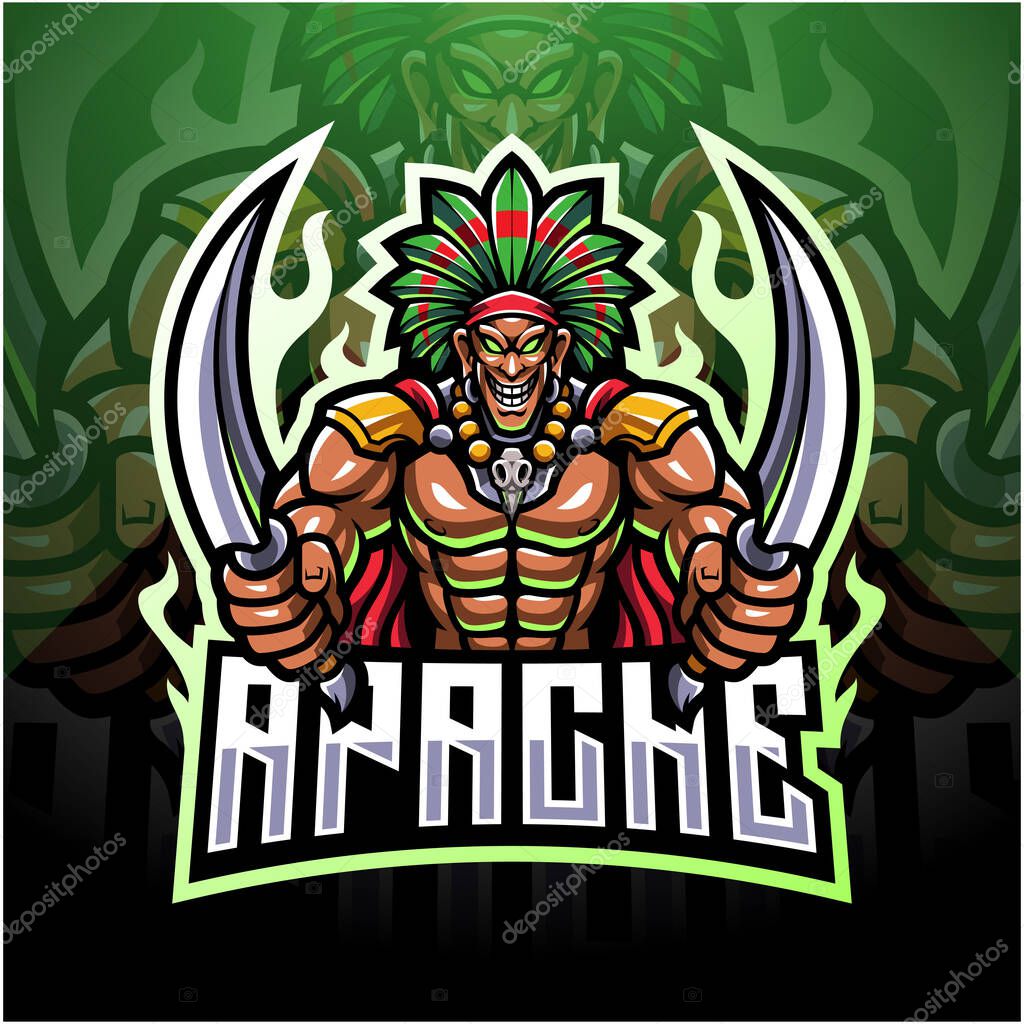 Tribal chief esport mascot logo