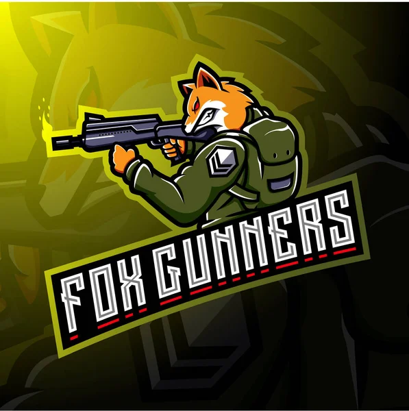 Σχεδιασμός Λογότυπου Fox Gunners Esport — Διανυσματικό Αρχείο