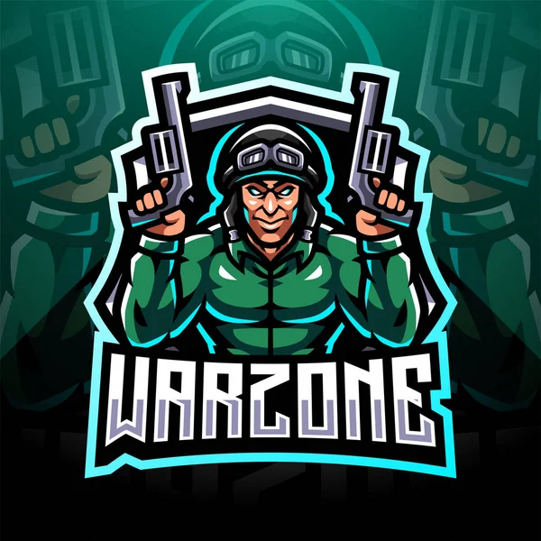 Warzone Esport Maskottchen Logo Design — Stockvektor