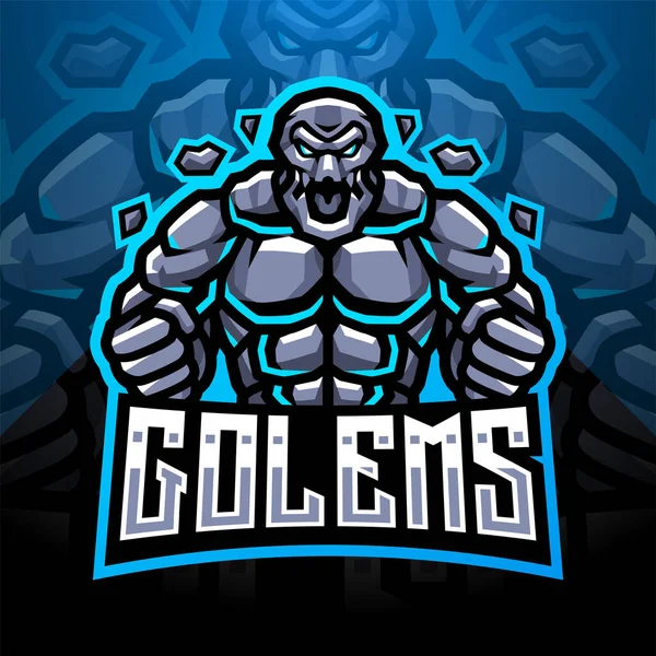 Golems Esport Logo Mascotei — Vector de stoc