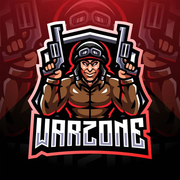 Warzone Esport Maskottchen Logo — Stockvektor