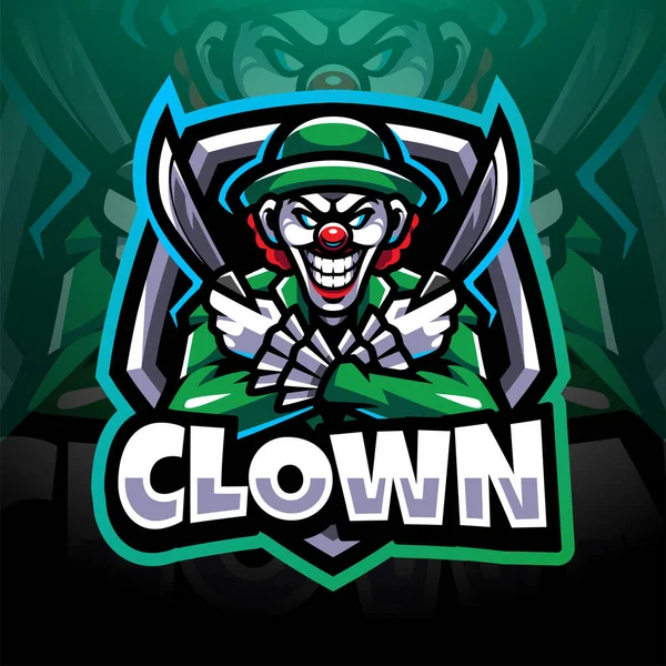 Clown esport mascot logo design