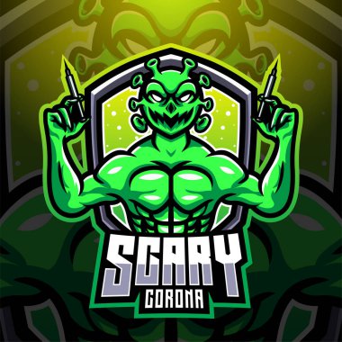 Korkunç Corona Esport Maskot Logosu Tasarımı